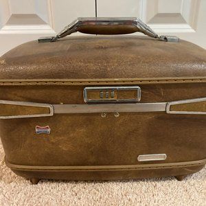 Vintage American Tourister Hard Shell Train Cosme… - image 1